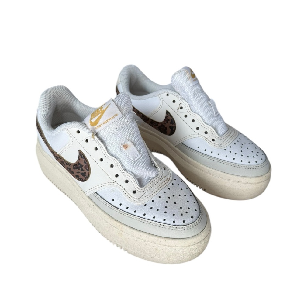 Nike Court Vision Alta White Archeo Brown Light Bone Athletic Sneaker, Size 7 - Picture 2 of 6